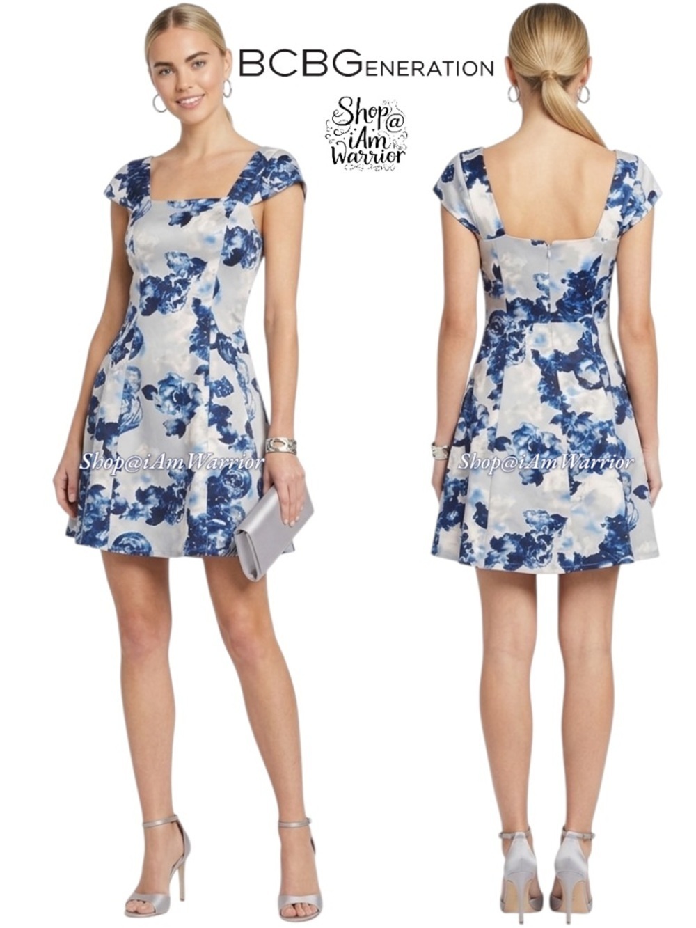 BCBGeneration fit & flare a-line floral mini dress *sho@iamwarrior